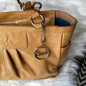 Coach Gallery Tote Pleated Patent Leather Bag